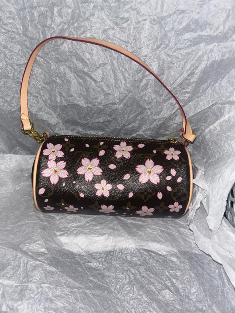 Designer-Inspired Pink Floral Barrel Shoulder Bag